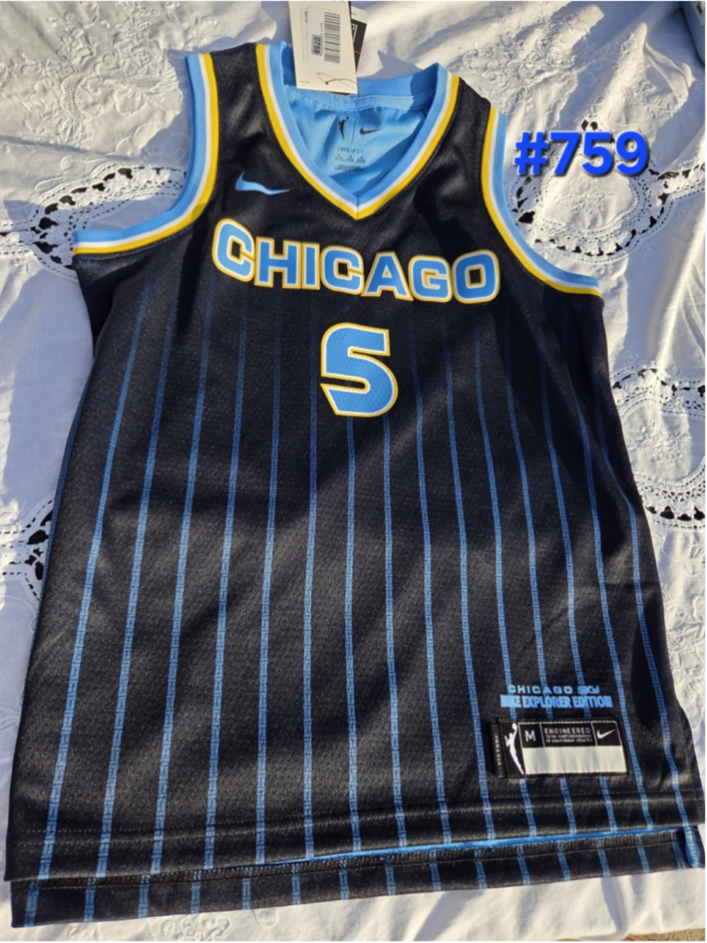 Nike Chicago Sky Angel Reese #5 Youth WNBA Explorer Edition Jersey Black #759